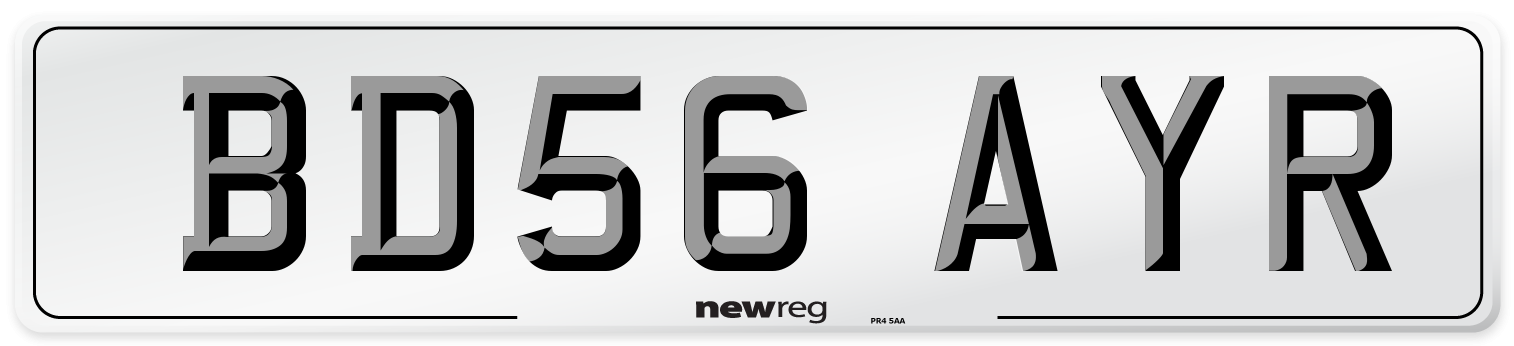 BD56 AYR Number Plate from New Reg